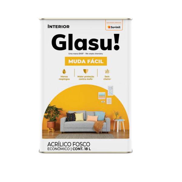 Tinta Acrílica Muda Facíl Marfim 18L Glasu!