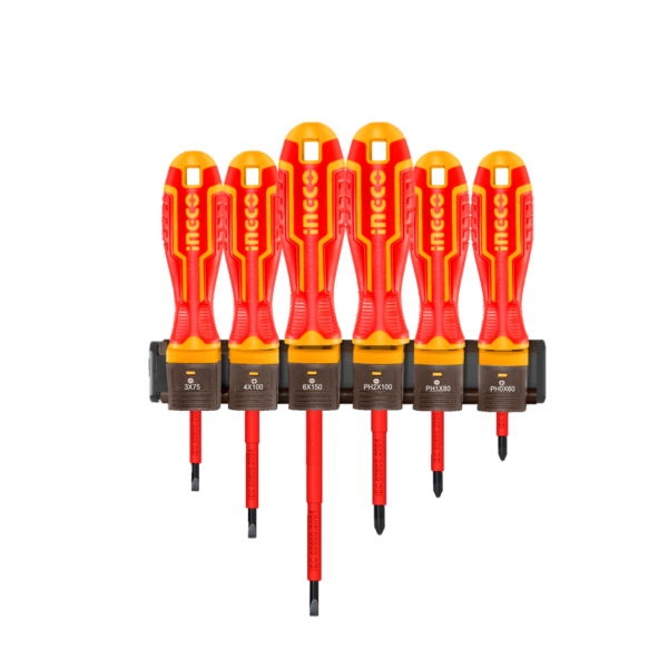 Jogo De Chaves De Fenda E Philips Isolada 1000v C/6 Pc Ingco HKISD0608