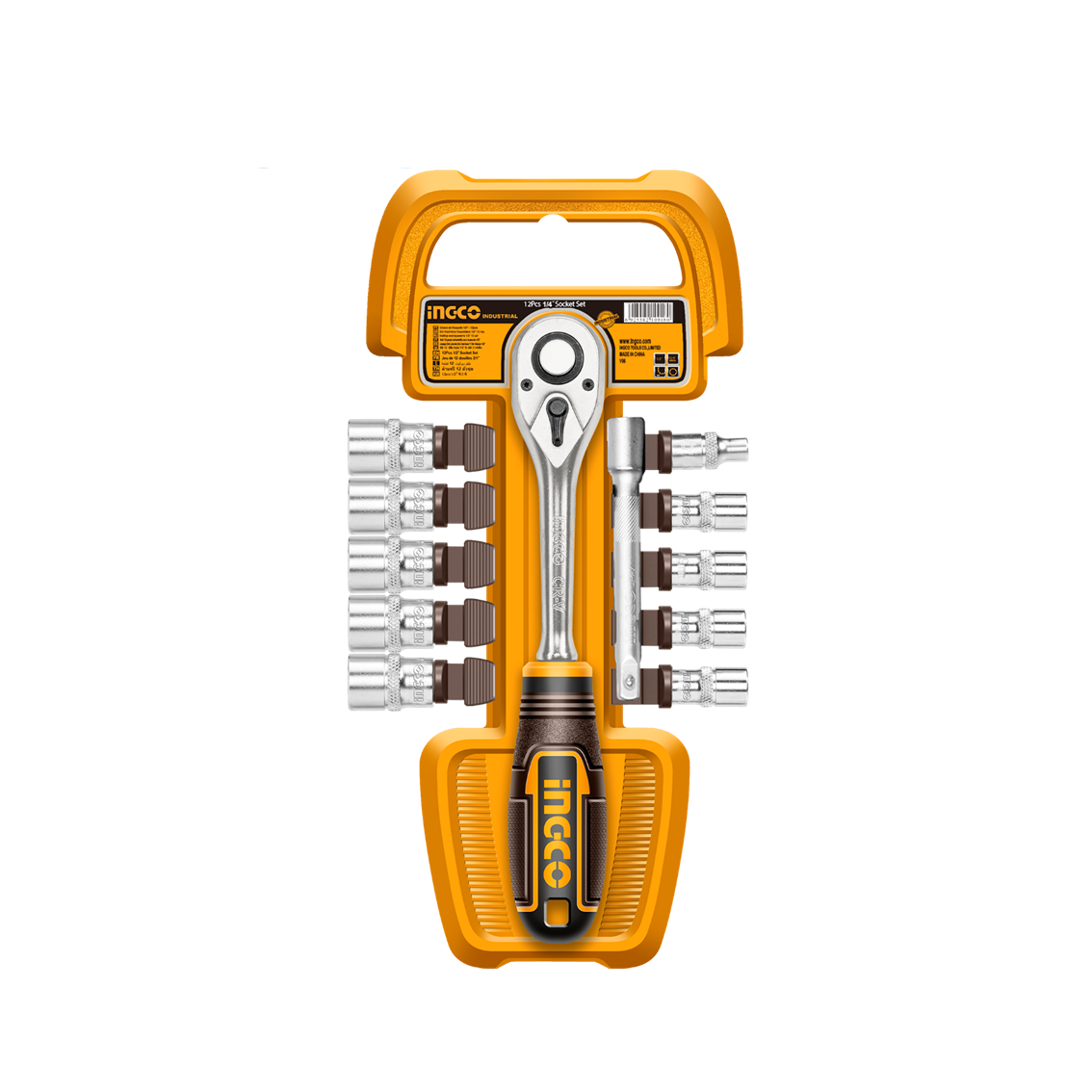 Jogo Soquete 1/4" C/12pc Ingco HKTS14122