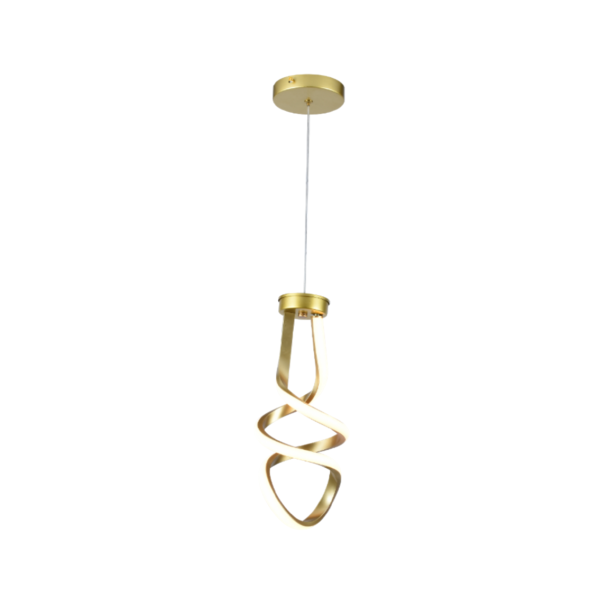 Luminária Pendente Espiral Ouro 14W 12cm Good Iluminação GI-11005-1GD