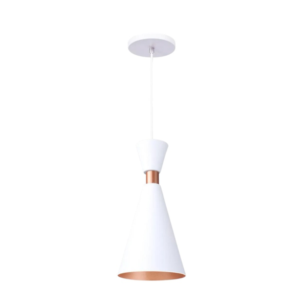 Luminária Pendente Deluxe Cone 20cm Branca Good Iluminação GI-50177A-1M