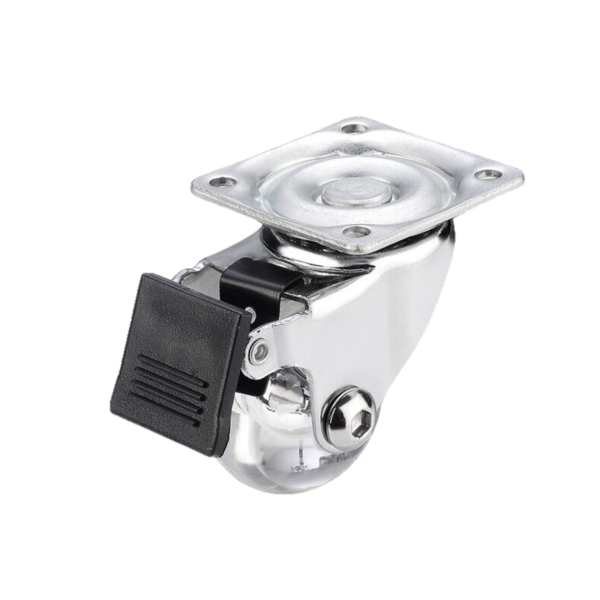 Rodízio De Borracha Industrial Giratório Com Freio 4" Bisão