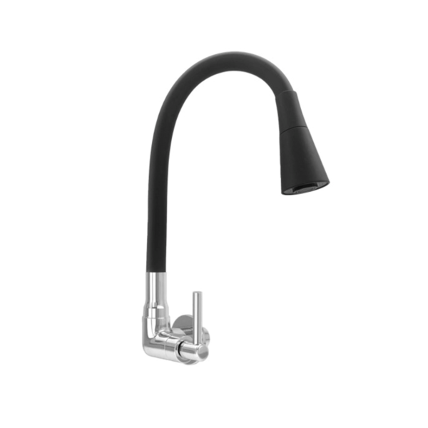 Torneira Cozinha  Flexível 1/4' de Volta Good Slim Cone Parede Preta