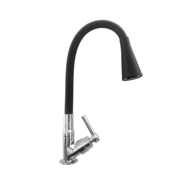 Torneira Cozinha  Flexível 1/4' de Volta Good Slim Cone Mesa Preta