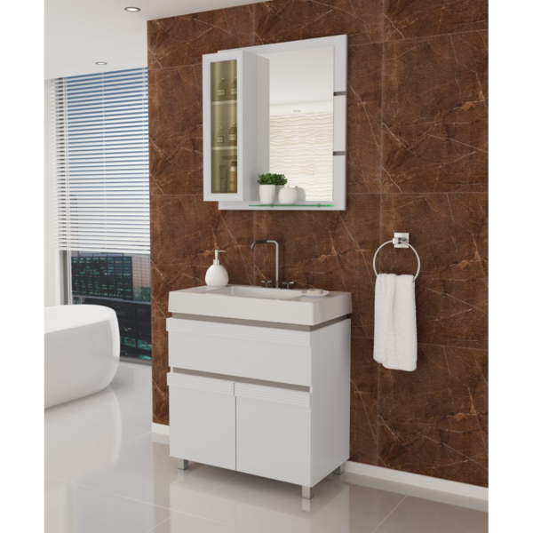 Kit Armário Grécia 80 Com Pês Supremo/Merlot Balcony