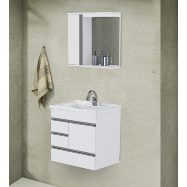 Kit Armário 59,5cm Monaco Branco Aj. Rorato