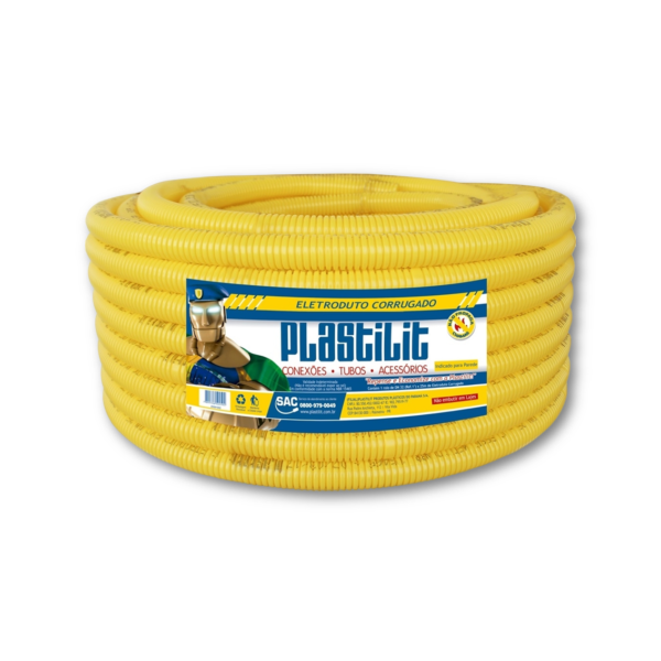 Mangueira Corrugada Amarela Plastilit 20mm 50m