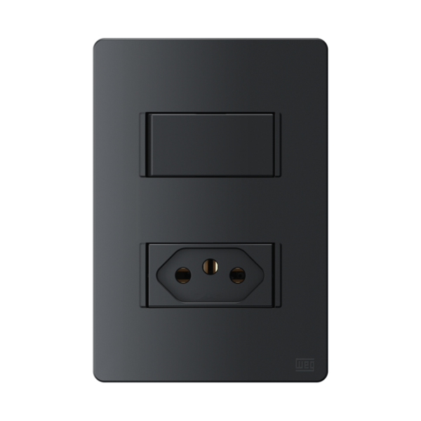 Interruptor Simples 10a +1 Tomada 2p T 10a 4x2 Compose Preto Weg