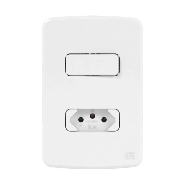 Interruptor Simples 10a +1 Tomada 2p T 20a 4x2 Compose Branco Weg