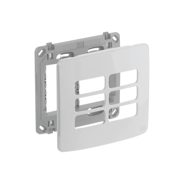 Placa + Suporte 4x4 6 Posições Compose Branco Weg