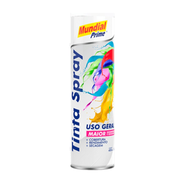 Tinta Spray Branco Fosco 400ml Mundial Prime