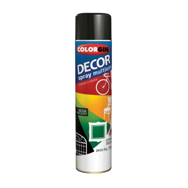 Tinta Spray Colorgin 360ml Preto Fosco