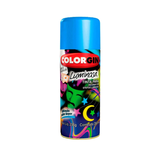 Tinta Spray Colorgin Luminosa 380ml Azul