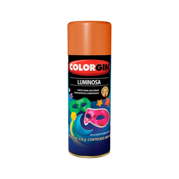 Tinta Spray Colorgin Luminosa 380ml Laranja