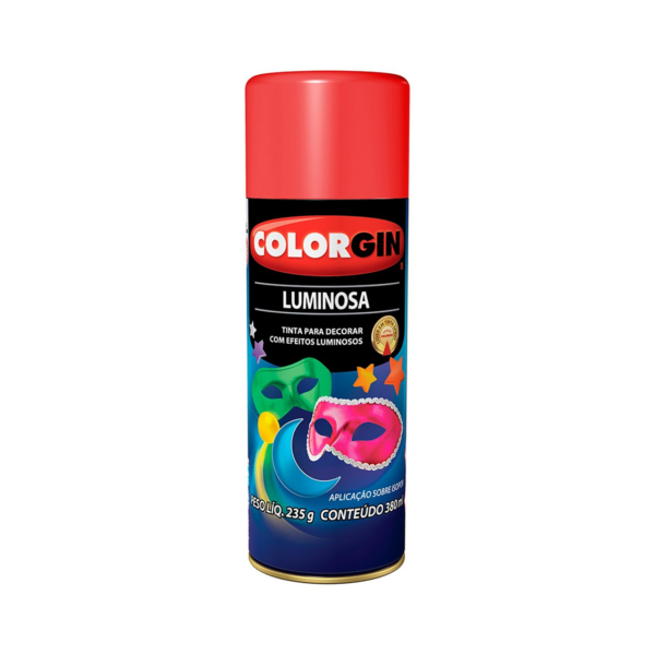 Tinta Spray Colorgin Luminosa 380ml Vermelho