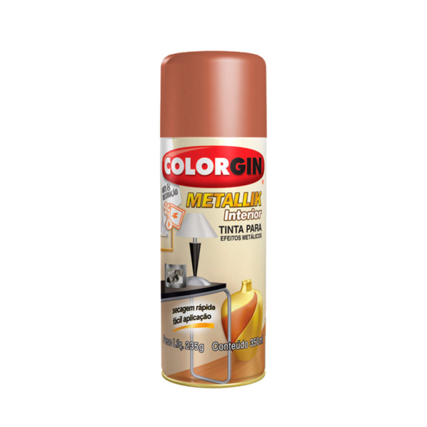 Tinta Spray Colorgin Metallik 350ml Rose Gold