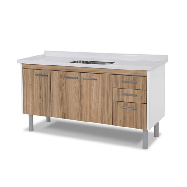 Balcão de Cozinha Valenza 154,2cm Nogal Aj. Rorato