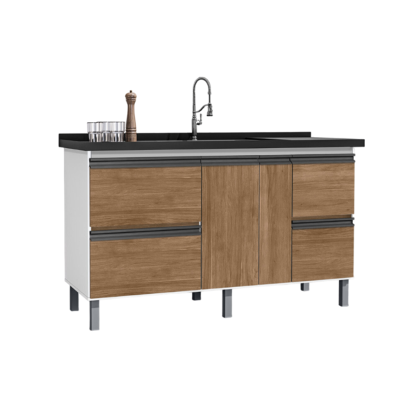 Balcão de Cozinha 1.20 Br/ Nogal Sevilha Canaro