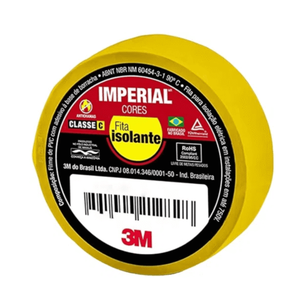 Fita Isolante Amarelo 18mmx10m 3m