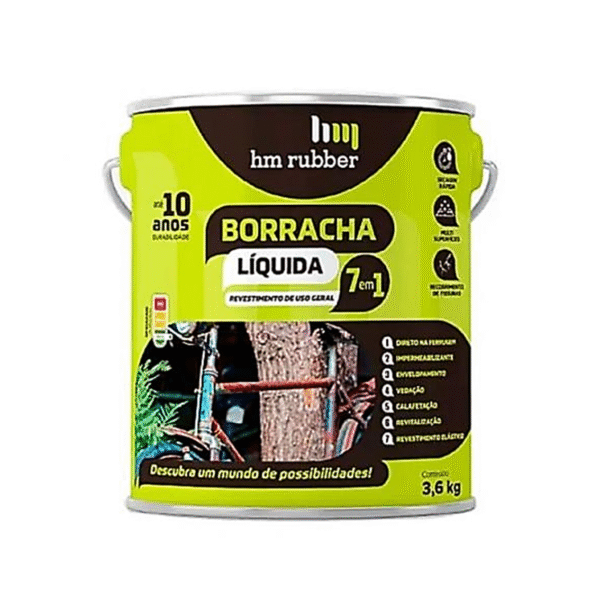Borracha Liquida Cinza Dir. Ferr. 3,6 Kg Rubber - 025586 - G98