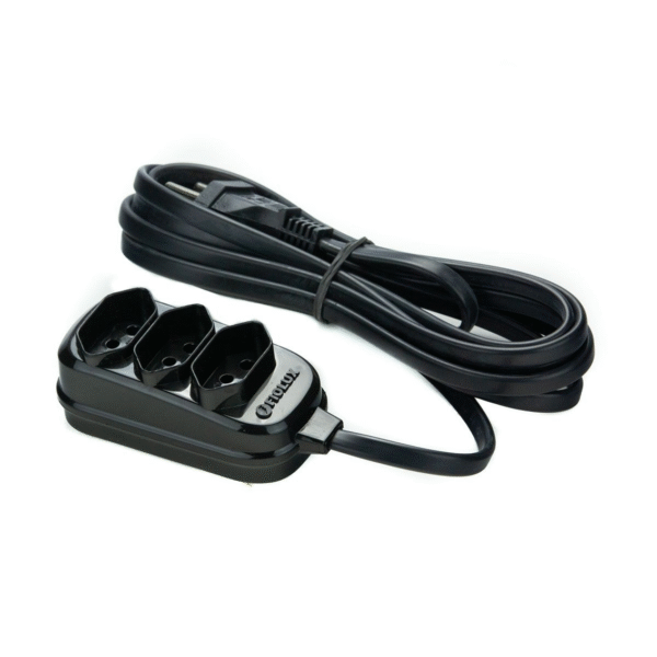 Extensao Connect 3 Tomadas 2p+T 2m Preta Fiolux