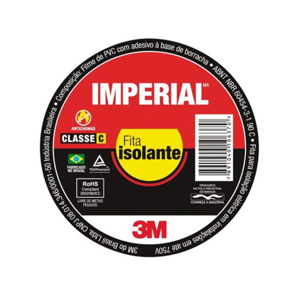 Fita Isolante 10mt Preta 3m Imperial