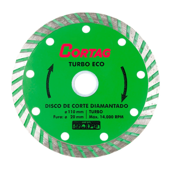 Disco Diamantado Turbo 110mm Eco Continuo Cortag