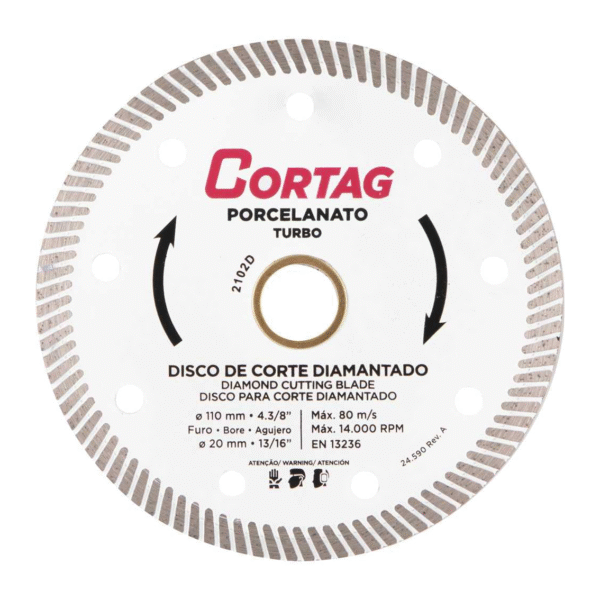 Disco Diamantado Turbo 110mm Porcelanato Cortag