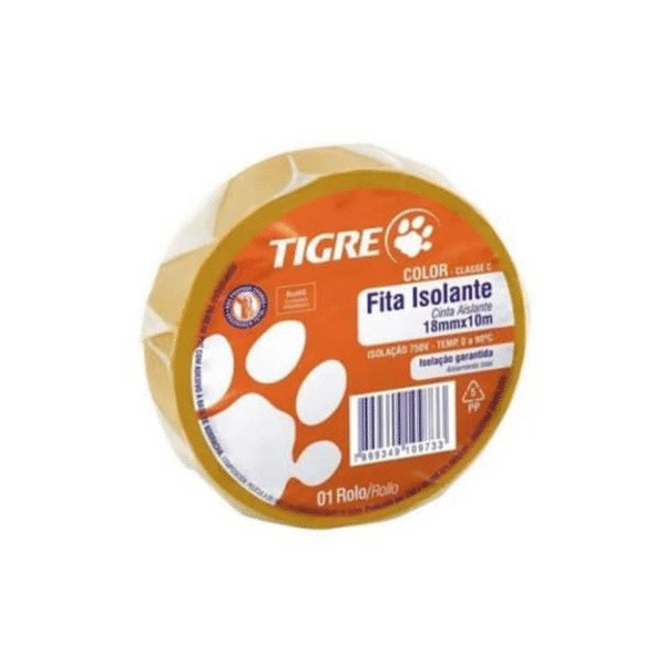 FITA ISOLANTE COLOR 10M AMARELA TIGRE