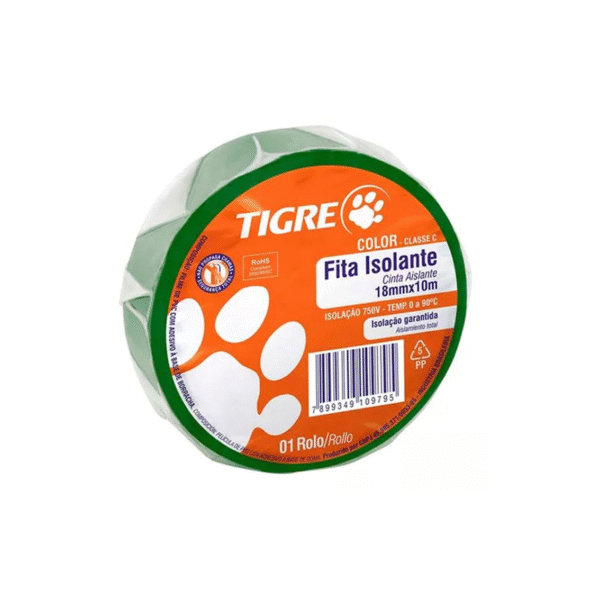 FITA ISOLANTE COLOR 10M VERDE TIGRE