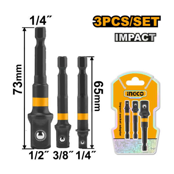 JOGO ADAPTADOR PARA SOQUETE C/3PC INGCO AMN365A01