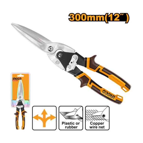 TESOURA AVIACAO LOGA RETA 12" INGCO HTSN0112S