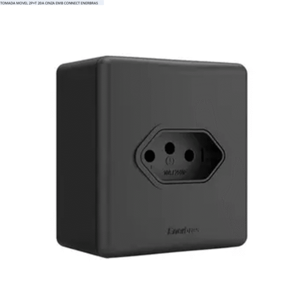 TOMADA MOVEL 2P+T 10A PRETO EMB CONNECT ENERBRAS