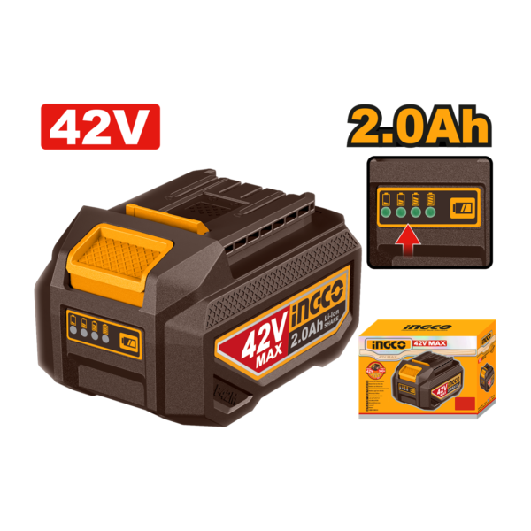 BATERIA ÍON-LÍTIO 42V 2.0 Ah INGCO FBLI42201