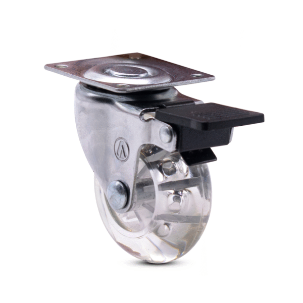 RODIZIO GIRATORIO SILICONE C/FREIO 35MM 35KG SOPRANO