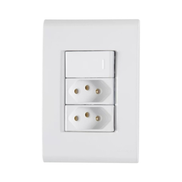 CJ 1 INTER.SIMPLES+2TOMADA 2P+T 20A LIZ TRAMONTINA