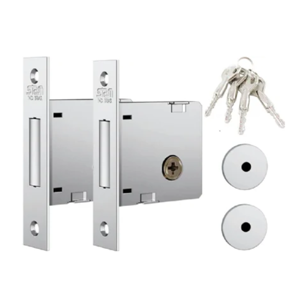 FECHADURA AUXILIAR 1004 (PAR) BROS. INOX STAM