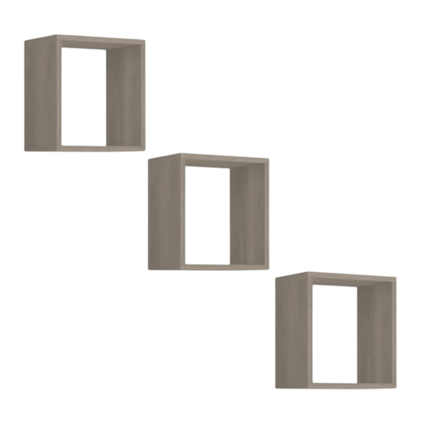NICHOS MDF 3UN 15 CM CINZA MONTE FACIL