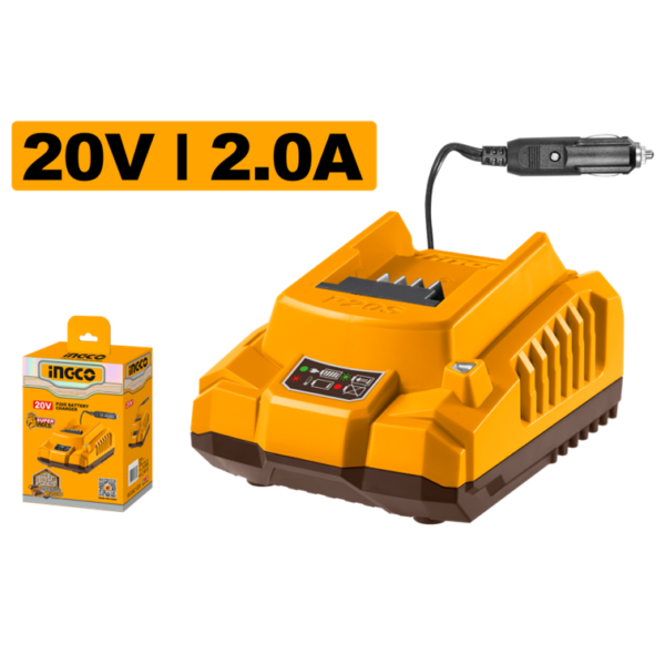 CARREGADOR DE BATERIA VEICULAR 20V 2.0Ah BIVOLT INGCO FCLI2012