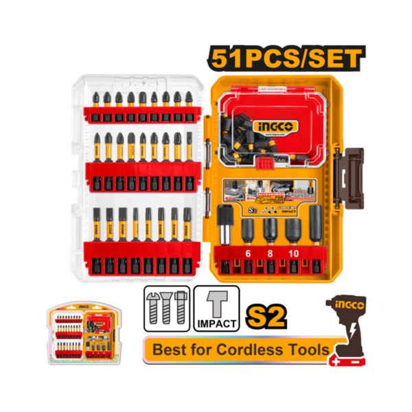JOGO DE BITS DE IMPACTO C/51PC INGCO AKDL25106